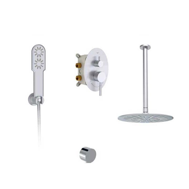 دوش  توکار  شودر تیپ سه سقفی مدل روگن کروم مات